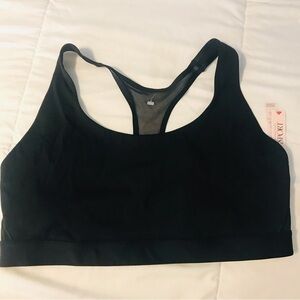 NWT Victoria’s Secret Sport Invisible Lift Black Mesh Cutout Sports Bra Medium